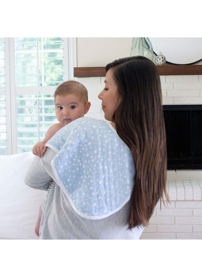 aden + anais 100% Cotton Muslin Burpy Bib Multiuse Absorbent 4Layer Burp Cloth And Fullcoverage Snapclosure Baby Bib In One Lapshoulder Drool Cloth 22.5” X 11” 2Pack Rising Star  - Image 5
