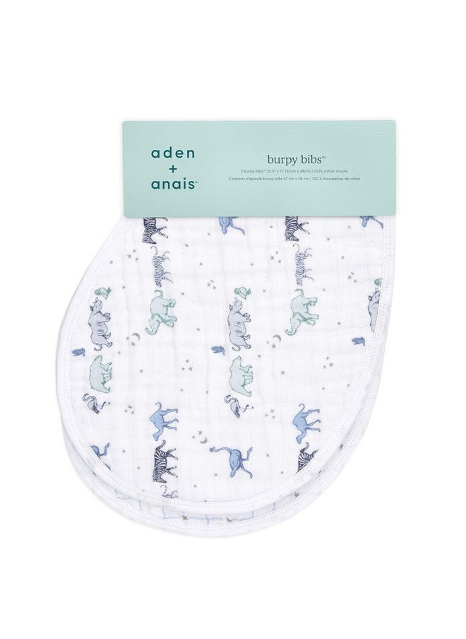 aden + anais 100% Cotton Muslin Burpy Bib Multiuse Absorbent 4Layer Burp Cloth And Fullcoverage Snapclosure Baby Bib In One Lapshoulder Drool Cloth 22.5” X 11” 2Pack Rising Star  - Image 4
