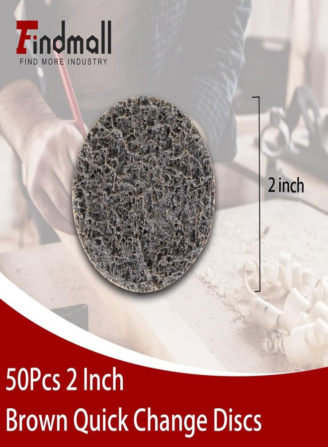 findmall 50Pcs 2 Inch Brown Quick Change Surface Prep Conditioning Discs, Coarse Grit for Cleaning, Finishing and Deburring on All Metals - Image 5