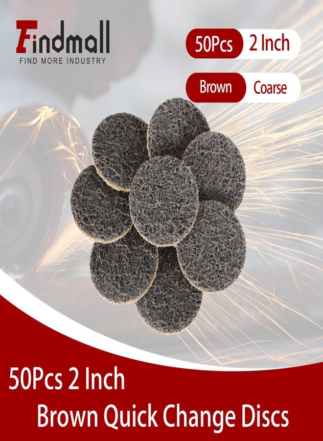 findmall 50Pcs 2 Inch Brown Quick Change Surface Prep Conditioning Discs, Coarse Grit for Cleaning, Finishing and Deburring on All Metals - Image 2