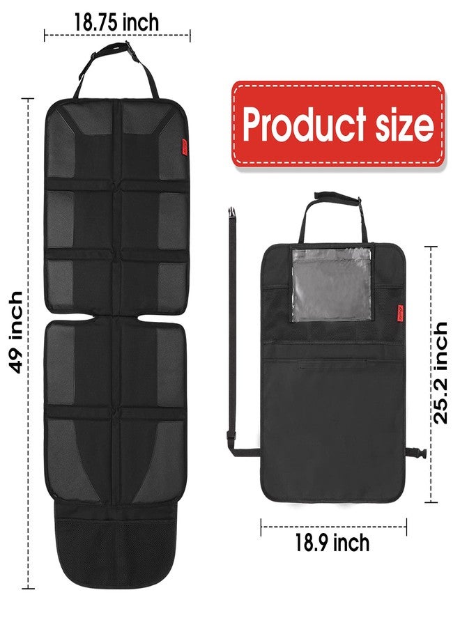 Kaiphy Car Seat Protector with Thick Padding + Backseat Car Organizer, XL Car booster protector for Child Baby Carseat, Waterproof & Durable 600D Fabric, Kick Mat Back Seat w/Storage Pockets - Image 2