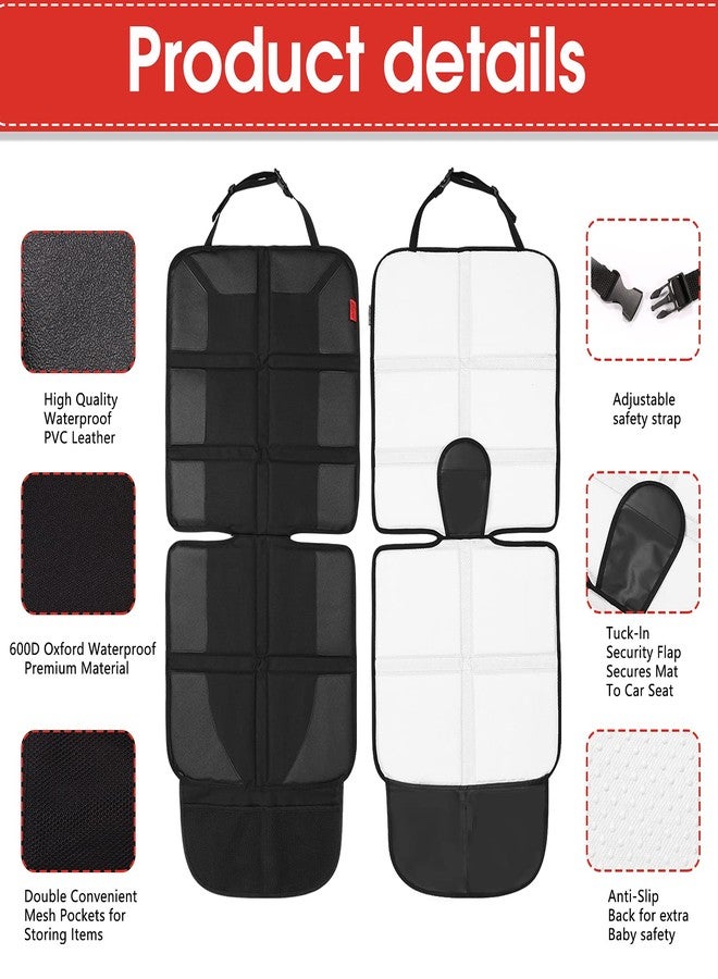Kaiphy Car Seat Protector with Thick Padding + Backseat Car Organizer, XL Car booster protector for Child Baby Carseat, Waterproof & Durable 600D Fabric, Kick Mat Back Seat w/Storage Pockets - Image 4
