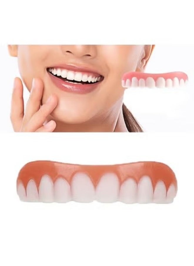 Generic False Teeth Veneers Instant Veneers Fake Teeth White Dentures Instant Smile Veneers Cosmetic Teeth Whitening Temporary Prosthesis Teeth Upper Teeth  - Image 1