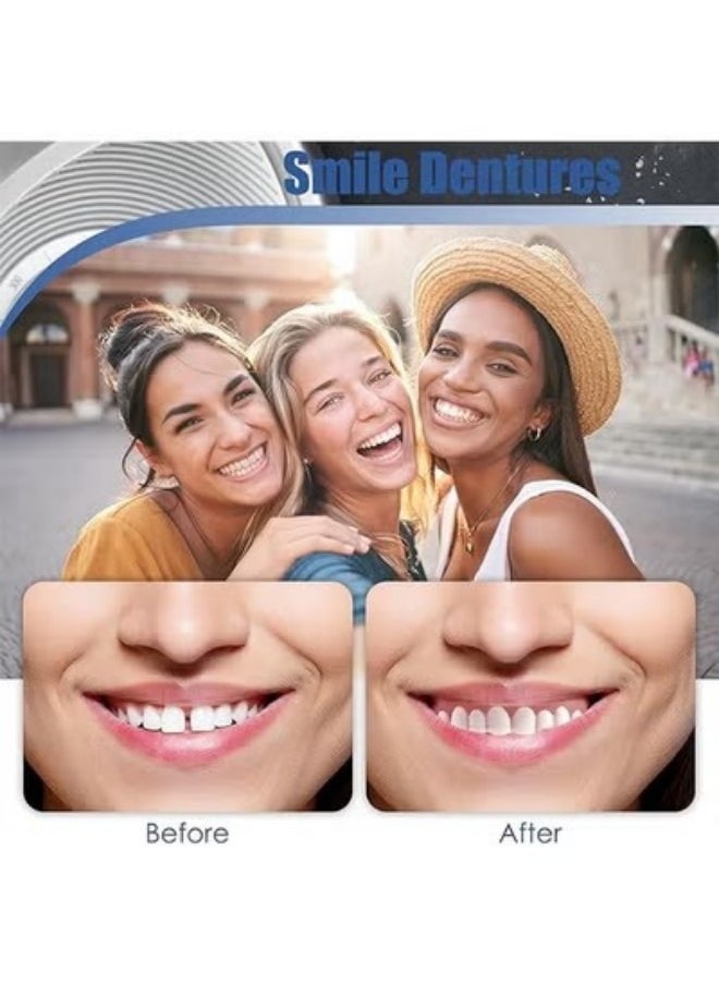 Generic False Teeth Veneers Instant Veneers Fake Teeth White Dentures Instant Smile Veneers Cosmetic Teeth Whitening Temporary Prosthesis Teeth Upper Teeth  - Image 3