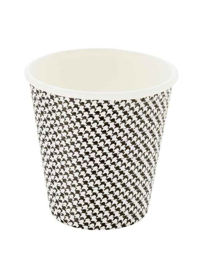 Restaurantware Restaurantware 8 Ounce Disposable Cups, Pack of 500 Spiral Wall Hot Cups – Lids Sold Separately, Double Wall, Houndstooth Print with Paper Insulation, Perfect for Serving Coffee, Tea, and More  - Image 1