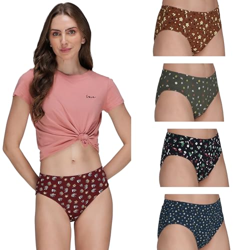 Amul Comfy Pack of 5 Printed Women Panty Regular Fit 100% Pure Cotton Assorted - Image 1