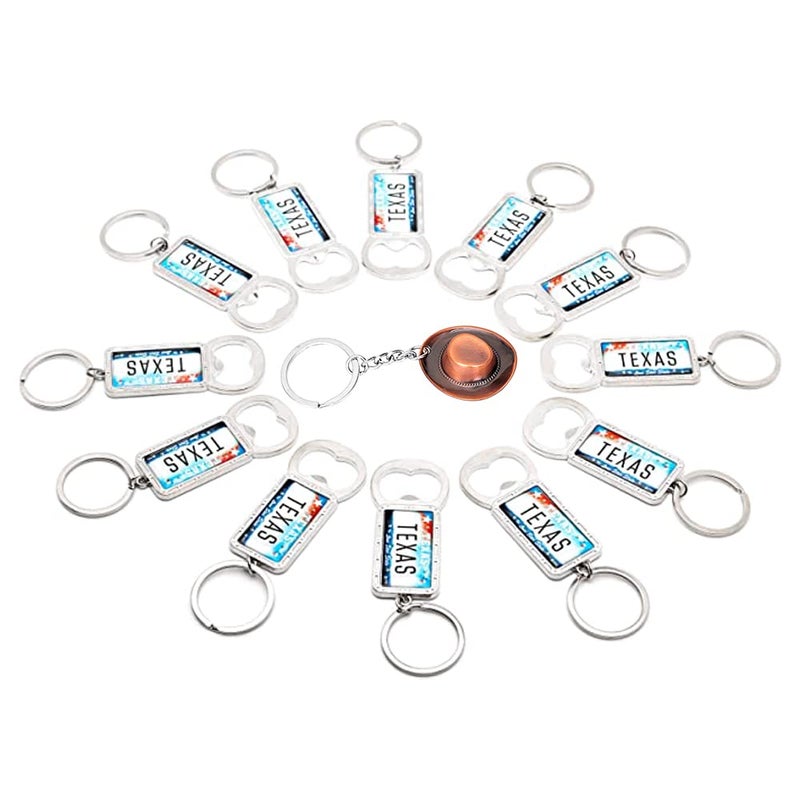 Lamatar1 Texas Bottle Opener with Texas License Plate Key chain Pack of 12 - Image 2