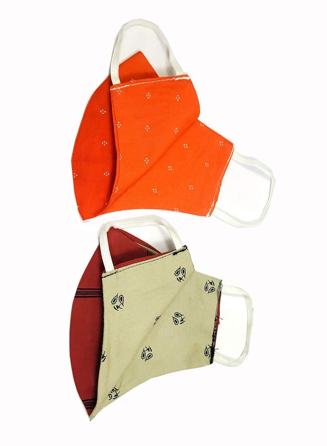 Evisha Wearable Assorted Print Printed Pure Cotton Cloth Double Layered Washable Reusable Mask (8 Both Side) - Image 5