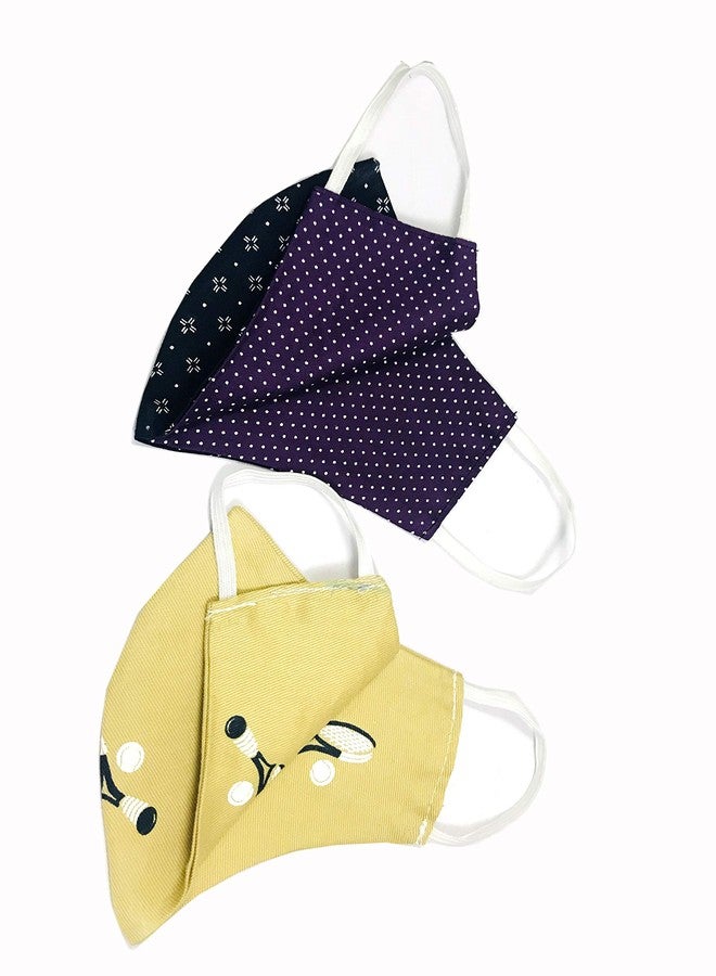 Evisha Wearable Assorted Print Printed Pure Cotton Cloth Double Layered Washable Reusable Mask (8 Both Side) - Image 4