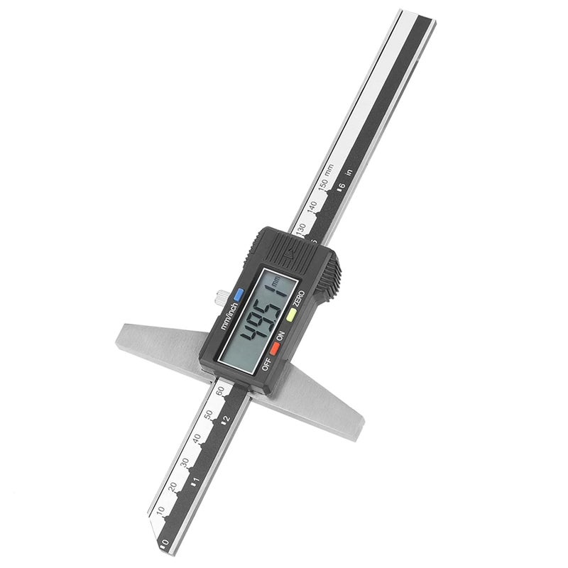 klarako 0.01mm Vernier Caliper, Stainless Steel Mm/Inch Measurement System Conversion Vernier Measuring Tool Digital Depth Gauge, Measuring Range: 0 to 150mm - Image 1