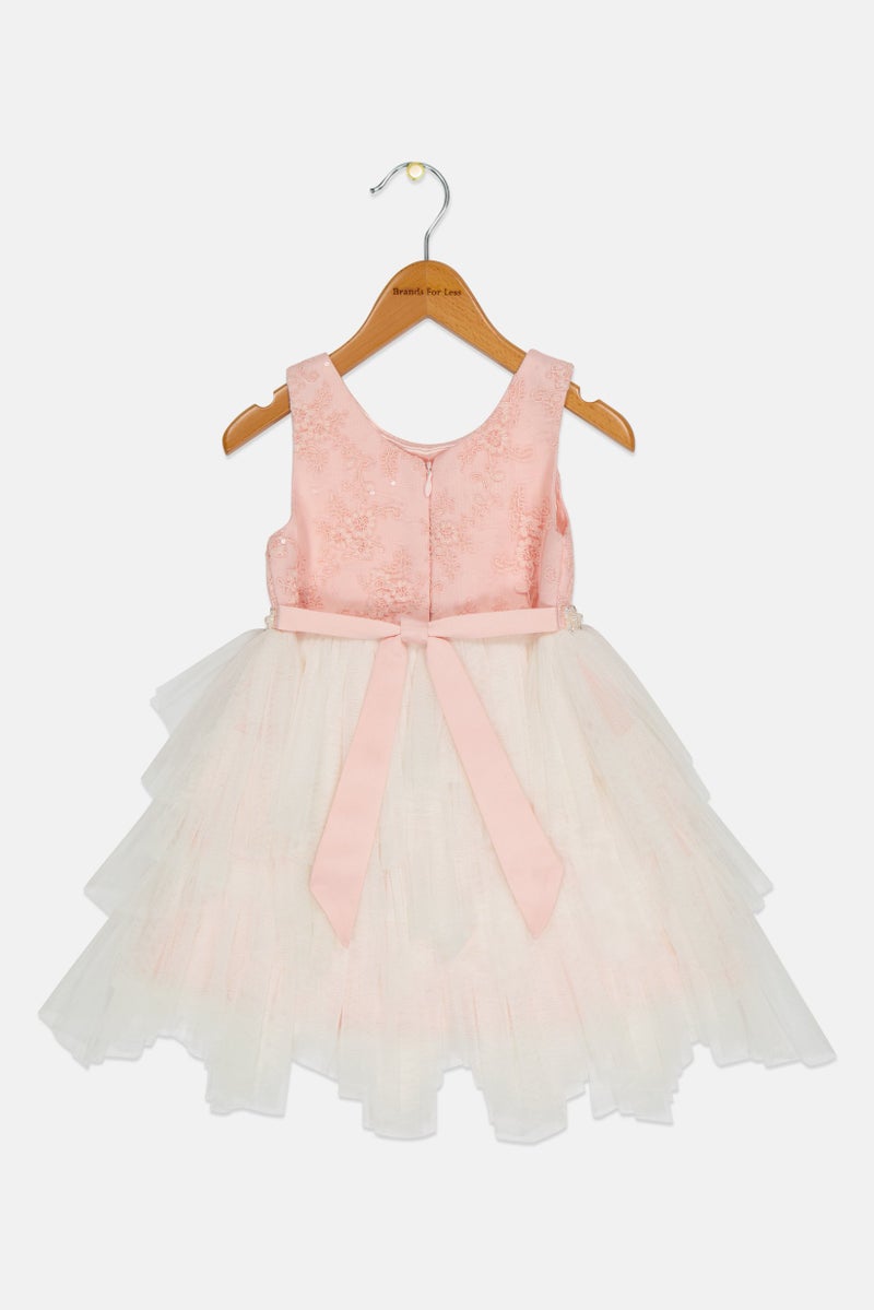 american Princess Toddlers Girl Textured Partywear Dress, Multicolor  - Image 2