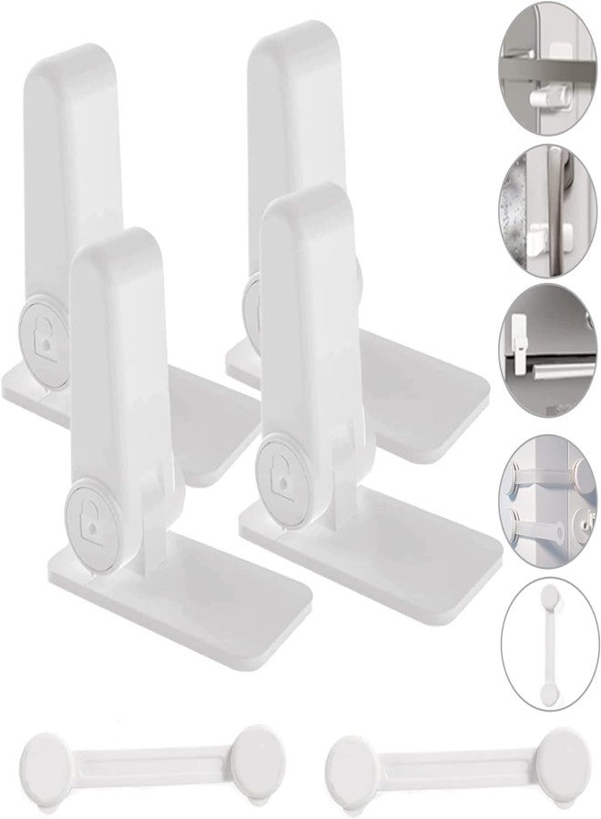 KRESHU Baby Safety Door Lock Easy Installation Child Hand Proof Handle Lock ABS Plastic Door Stopper No Drilling with Minimalist Design for Children Lock Cupboard Drawers (White, 1-Pcs) - Image 3
