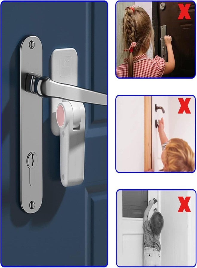 KRESHU Baby Safety Door Lock Easy Installation Child Hand Proof Handle Lock ABS Plastic Door Stopper No Drilling with Minimalist Design for Children Lock Cupboard Drawers (White, 1-Pcs) - Image 4