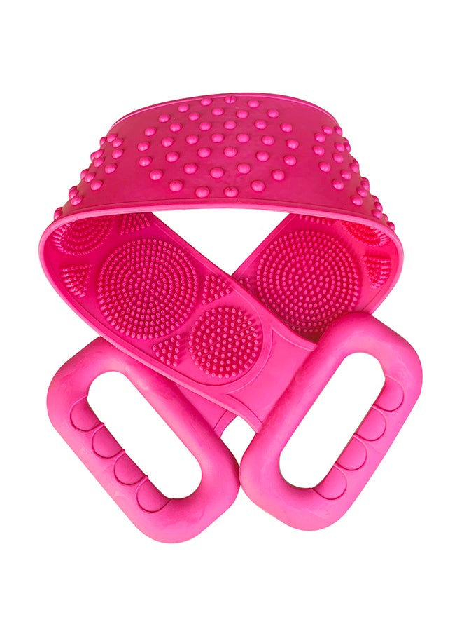 أداة تقشير الظهر أثناء الاستحمام من السيليكون بوجهين وردي 72سم - Image 1