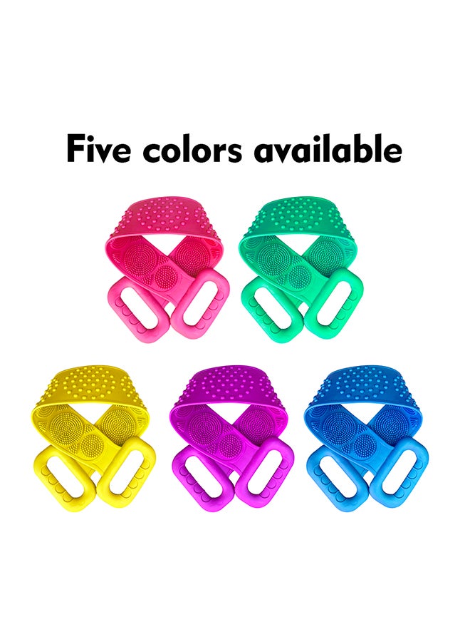 أداة تقشير الظهر أثناء الاستحمام من السيليكون بوجهين وردي 72سم - Image 3