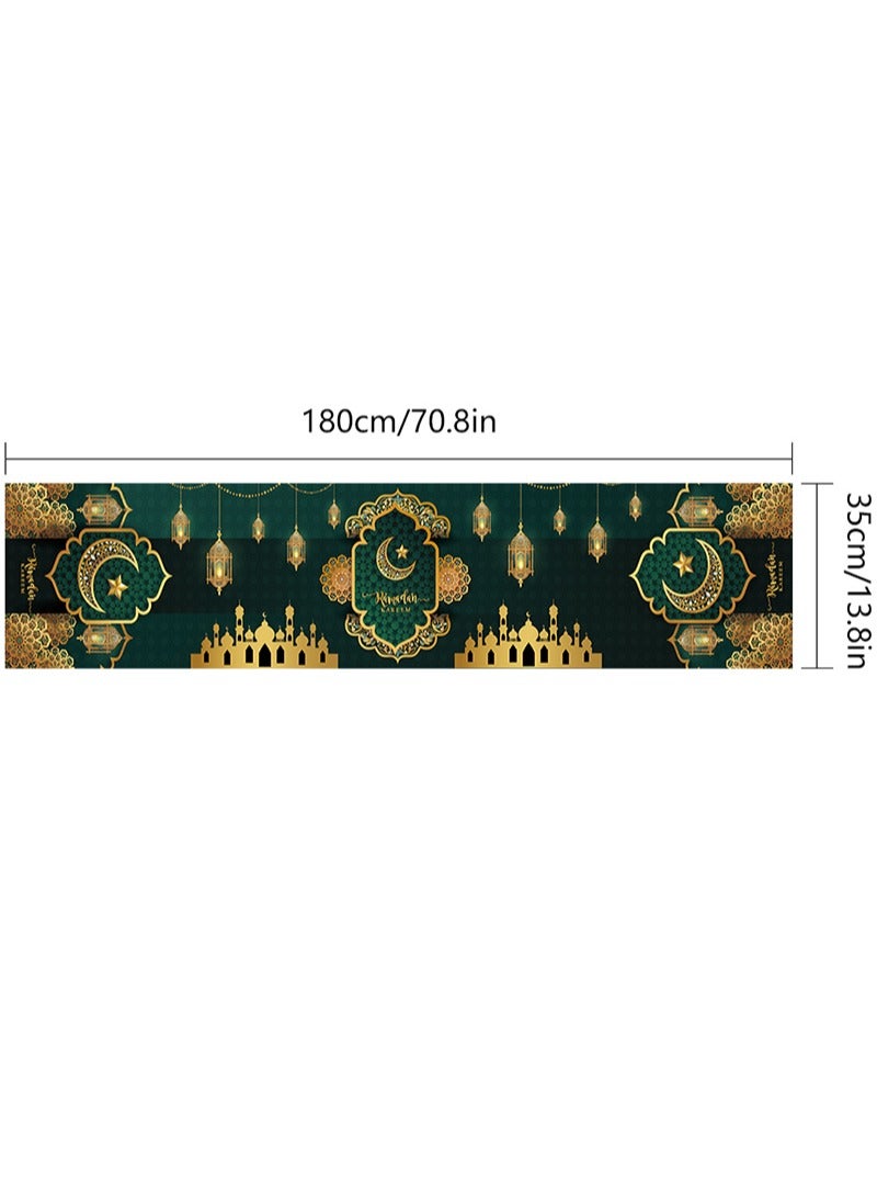 Aikanbo Ramadan Tablecloth Decoration-70.8x13.8 inches,Ramadan Table Clothes for Ramadan Decorations for Home,Ramadan Mubarak Decorations,Ramadan Decorations for Table,Ramadan Kareem Decor - Image 2
