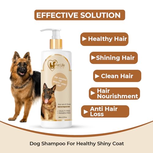 PETLIFE Pet Life Organic Dog Shampoo for Healthy Shiny Coat - German Shepherd & Puppy Nourishing Hair, Body Wash - Natural Ingredients for All Breeds - 200 Ml - Image 2