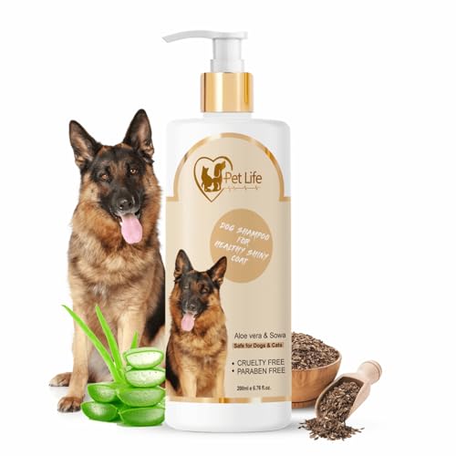 PETLIFE Pet Life Organic Dog Shampoo for Healthy Shiny Coat - German Shepherd & Puppy Nourishing Hair, Body Wash - Natural Ingredients for All Breeds - 200 Ml - Image 1
