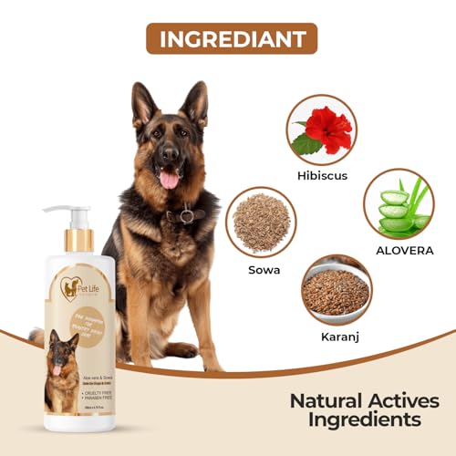 PETLIFE Pet Life Organic Dog Shampoo for Healthy Shiny Coat - German Shepherd & Puppy Nourishing Hair, Body Wash - Natural Ingredients for All Breeds - 200 Ml - Image 4