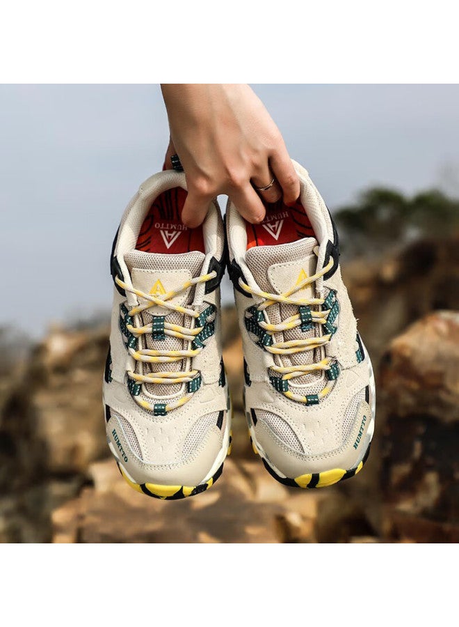 HUMTTO Humtto Women's Outdoor Mountaineering Shoes Lightweight Comfortable Casual Hiking Shoes Professional Anti-slip Climbing Shoes Beige Size 40 - Image 2