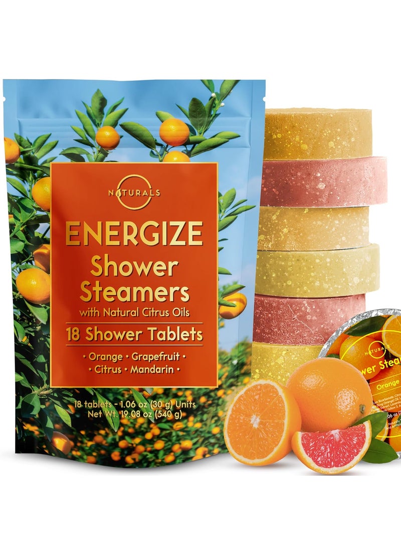 O Naturals - Shower Steamers Aromatherapy  Birthday Gifts for Women  Shower Bombs Aromatherapy Spa Day Essentials Relaxation Spa Gifts  Self Care Unique Gifts for Women and Men Citrus 18 Count - Image 1