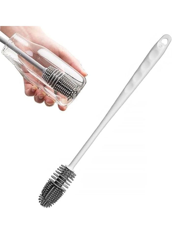 Silicone Baby Bottle Cleaning Brush with Long Handle, Milk Bottle Cleaning Brush for Water Bottles and Cups (Random Color) - Image 1