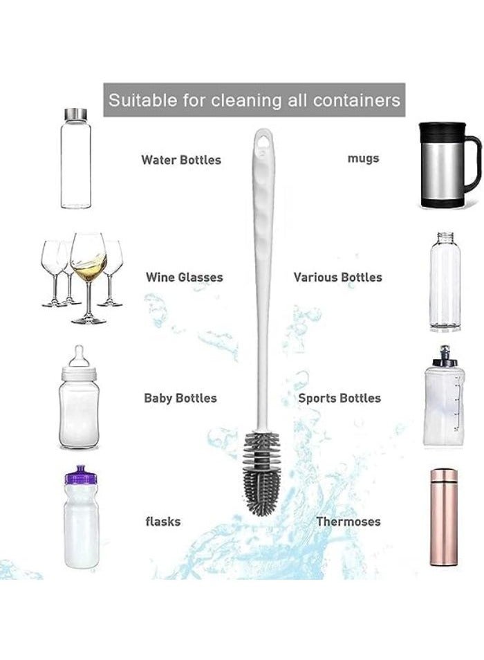 Silicone Baby Bottle Cleaning Brush with Long Handle, Milk Bottle Cleaning Brush for Water Bottles and Cups (Random Color) - Image 5