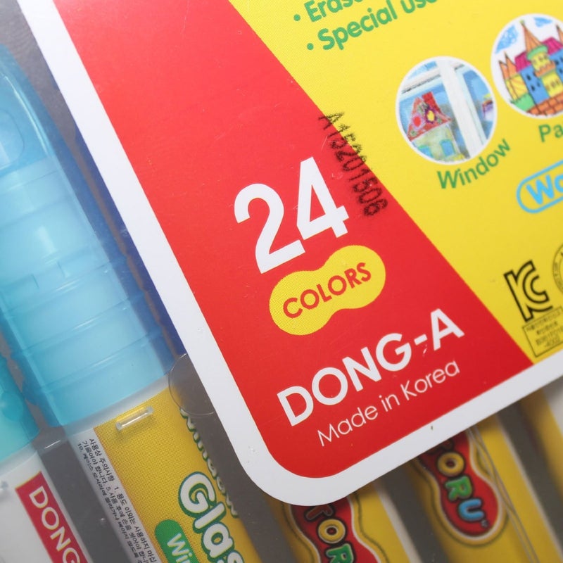 Dong-a Toru Window Glass 24 Color Crayon Marker for Window,Mirror,Glass,Plastic - Image 3