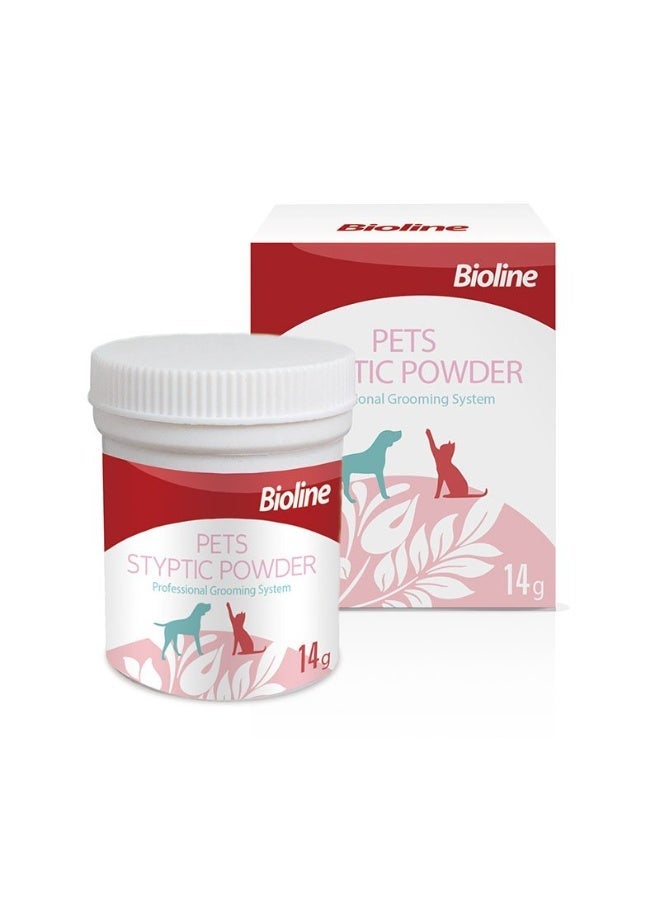 Bioline Pets Blood Stopper Styptic Powder 14g Stops Bleeding Fast from Nail, Wing & Minor Cuts For Dogs, Cats & Birds - Image 1
