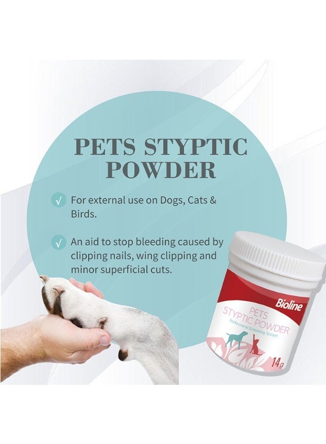 Bioline Pets Blood Stopper Styptic Powder 14g Stops Bleeding Fast from Nail, Wing & Minor Cuts For Dogs, Cats & Birds - Image 2