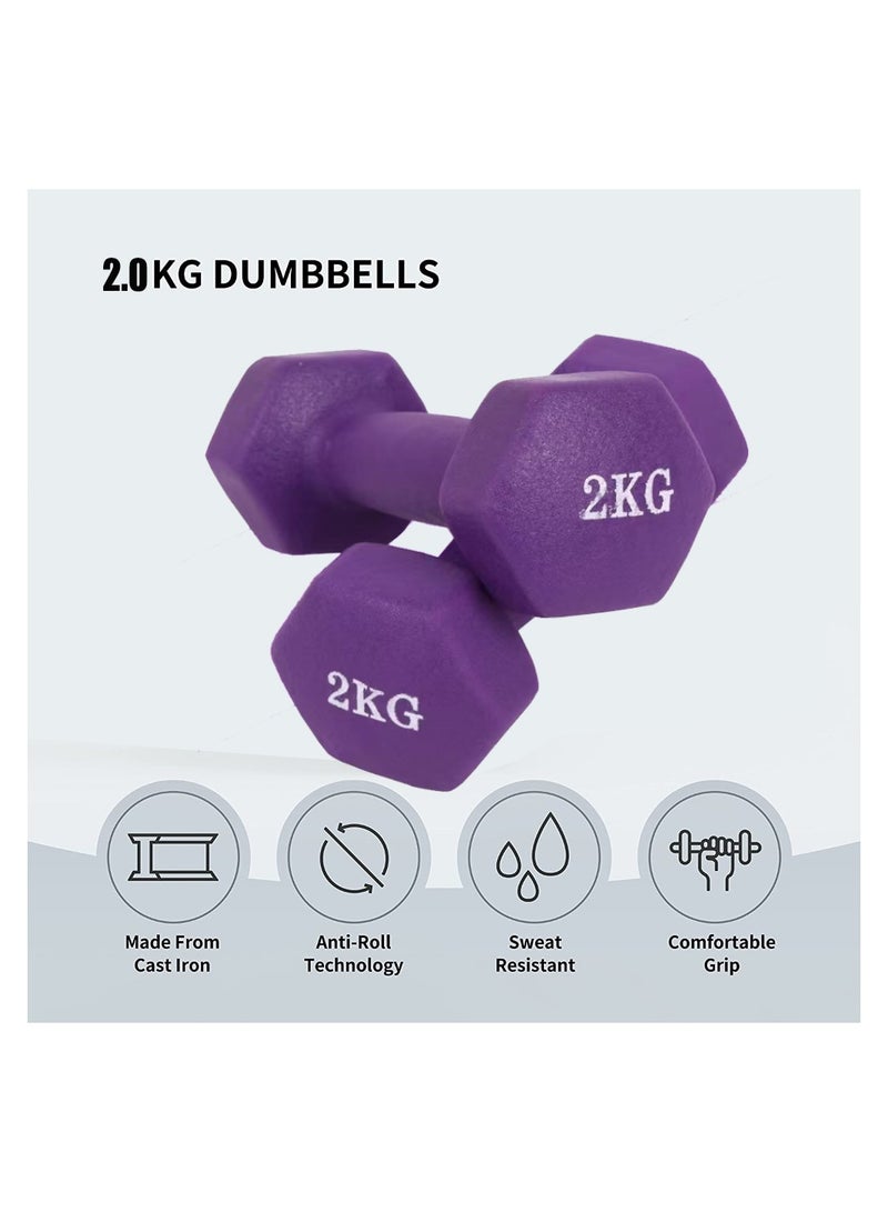 Cool Baby Style 2kg Dumbbell Weight Exercise 2KGgX2 - Purple - Image 3