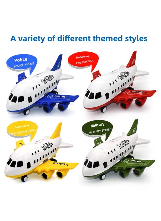 Super Large Storage Aircraft Toy Inertia Alloy Car Set Simulation Aircraft Model Transport Aircraft Boy Gift-Color:[color Box] Engineering Yellow + 6 Alloy Engineering Vehicles  - Image 3