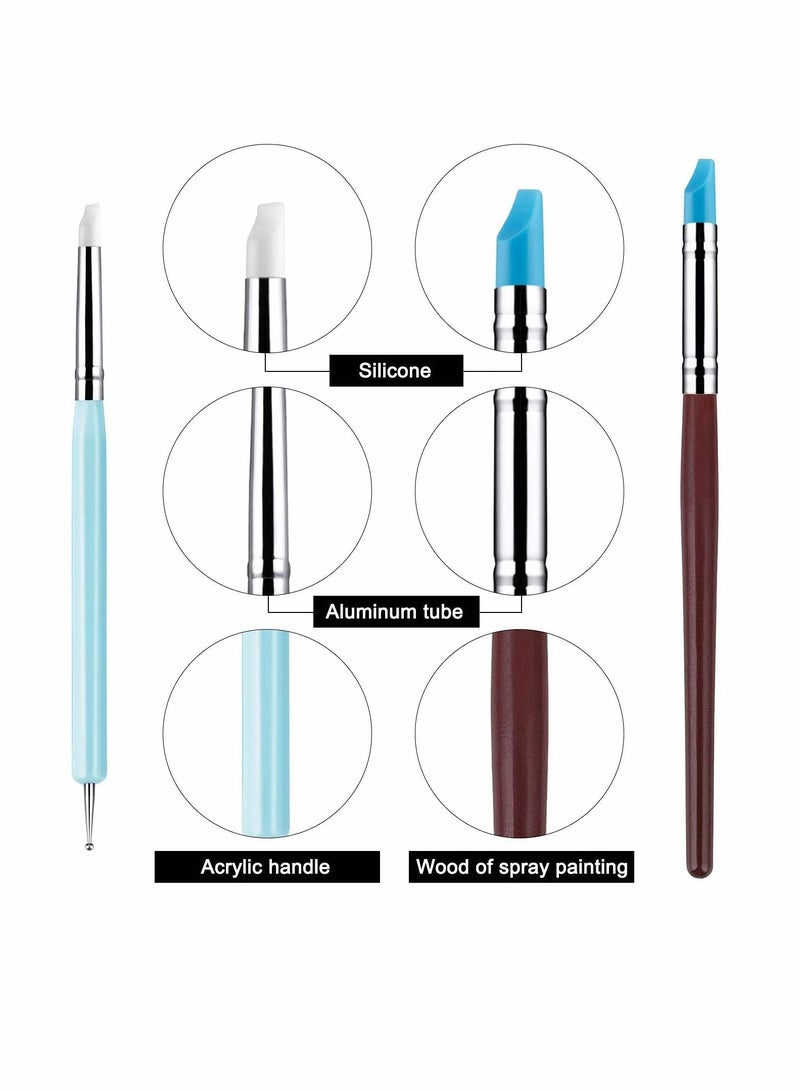 KASTWAVE 10Pcs Silicone Clay Sculpting Tool, Modeling Dotting Tool& Pottery Craft use for DIY Handicraft - Image 4