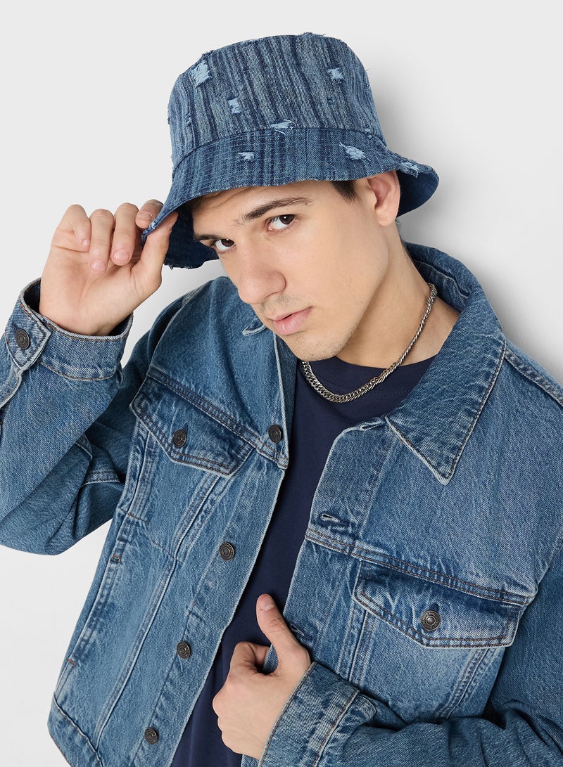 سفنتي فايف قبعة دلو صيفية من الدنيم - Image 4