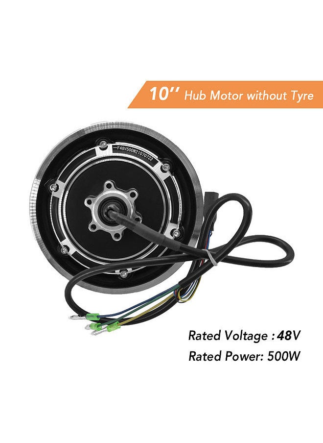 Generic - 10'' Electric Scooter Hub Motor 48V 500W Brushless Dis Brake Hub Motor E Bike Motor Replacement for KUGOO M4  / M4 PRO Folding Electric Scooter E-scooter Accessories - Image 1