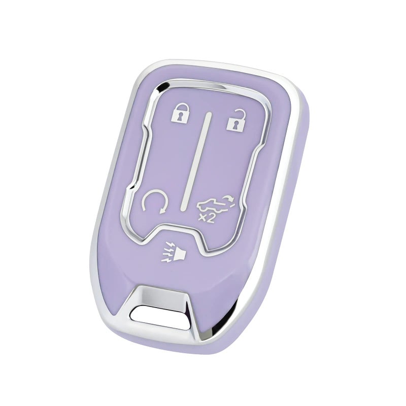 غطاء مفتاح متوافق مع GMC من OFFCURVE لسيارات شيفروليه سوبربان تاهو تيرين أكاديا يوكون سيلفرادو GMC سييرا 1500 2500HD 3500HD ملحقات السيارة واقي مفتاح ذكي بنفسجي