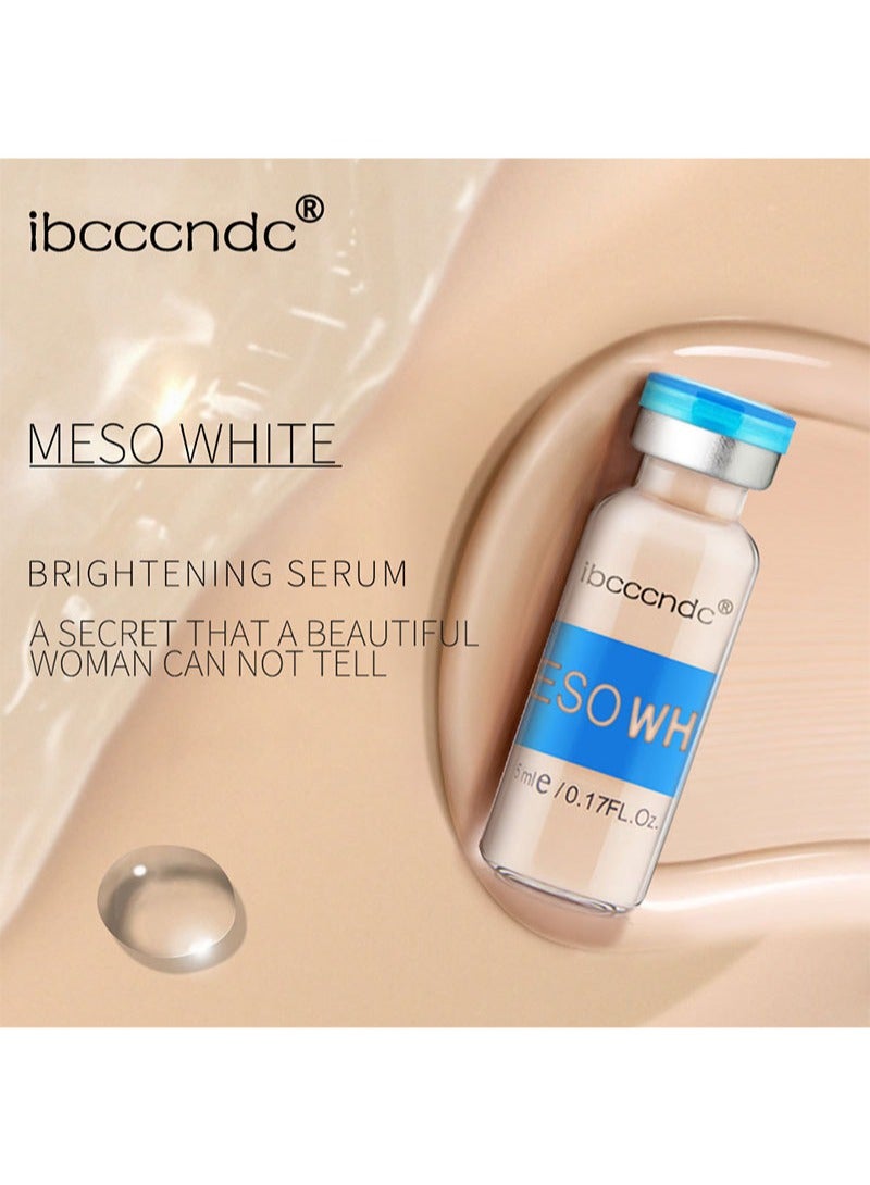 آي بي سي سي سي أن دي سي مجموعة مصل MESO WHITE لتعزيز توهج البشرة وتفتيحها وعلاجها وكريم الأساس ومضاد للشيخوخة وكريم أساس سائل شبه دائم من MTS، 0.17 أونصة × 10 قوارير - Image 3