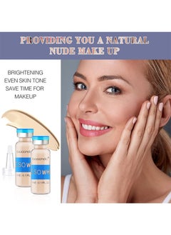 ibcccndc MESO WHITE Serum BB Glow Booster Starter Kit Facial Brightening Serum Treatment Foundation Anti-Aging Semi-permanent MTS Liquid Foundation 0.17oz x 10 Vials  - Image 4