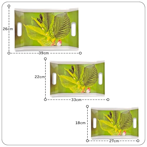 UPC U.P.C. Tray Set for Serving/Melamine Tray for Serving Set of 3 Large, Medium and Small Size Villori Series Tray, Rectangular? (Tray-Vil04) - Image 4