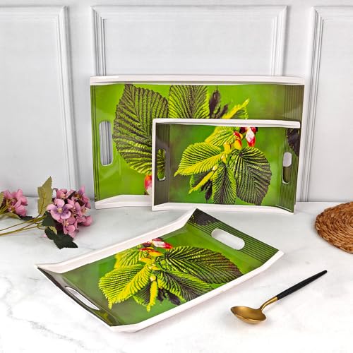 UPC U.P.C. Tray Set for Serving/Melamine Tray for Serving Set of 3 Large, Medium and Small Size Villori Series Tray, Rectangular? (Tray-Vil04) - Image 1