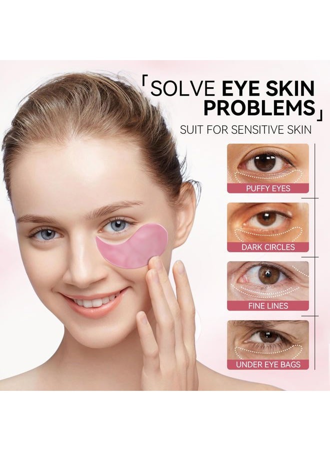 Breylee Pink Rose Eye Mask– 60 Pcs - Puffy Eyes and Dark Circles Treatments – Look Younger and Reduce Wrinkles and Fine Lines Undereye, Improve and Firm eye Skin - Pure Natural Material Extraction - Image 5