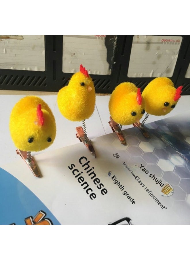 Generic Children In The Year Of The Rooster Selling Cute Plush Chicken Hairpin Small Yellow Chicken Hairpin Tomb Robbery Notes Exhibition Headdress Year Gift-Color:Starting From 1 Chicken  - Image 3