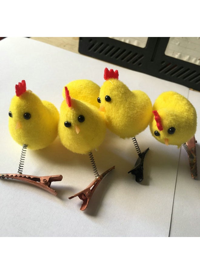 Generic Children In The Year Of The Rooster Selling Cute Plush Chicken Hairpin Small Yellow Chicken Hairpin Tomb Robbery Notes Exhibition Headdress Year Gift-Color:Starting From 1 Chicken  - Image 4