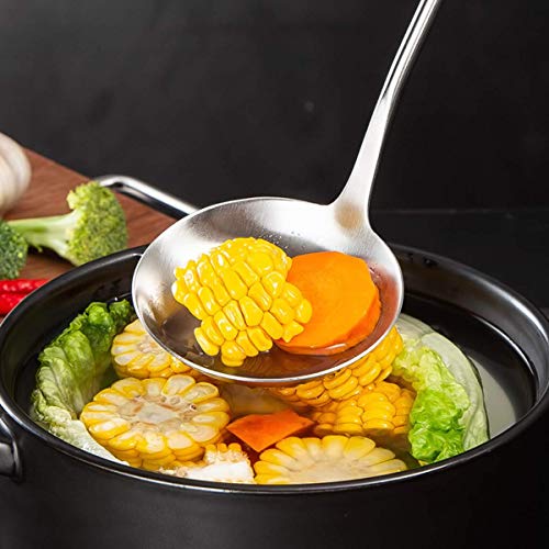 KPNG Ladle with Wooden Handle, 304 Stainless Steel Spatula with Heat Resistant Wooden Handle Wok Utensil (1 Piece, Ladle) - Image 4
