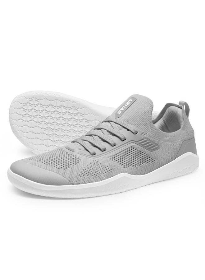 AIRHAS Men's Barefoot Shoes Zero Drop Running Minimalist Gym Shoes for Men Deadlift Cross Training Sneakers, Light Grey, 8.5 - Image 1