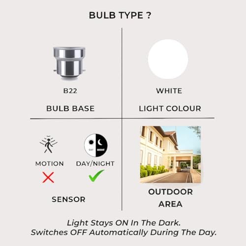 Auto-ON Day/Night Sensor LED Bulb (9W) (Always ON During Night, Auto-OFF during Day) (One Year Warranty)- Pack of- 1 - Image 2
