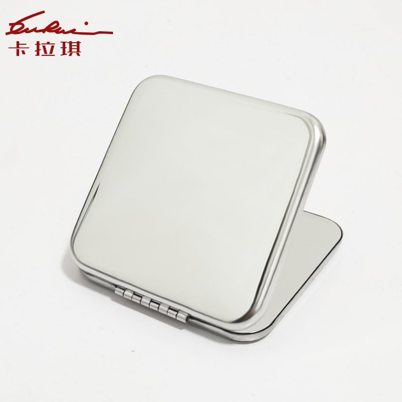 Stainless Steel Unbreakable Small Mirror Portable Double-Sided Makeup Mirror Diy Logo Engraving 2022 New Mirror - Image 1