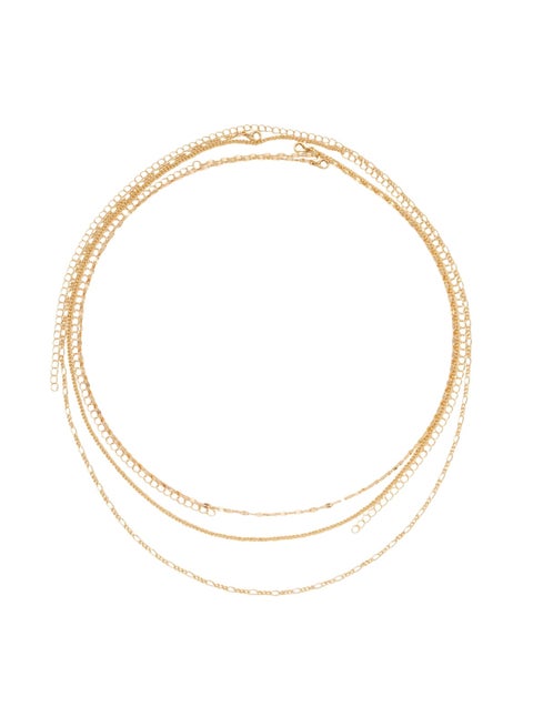 مجوهرات خصر عصرية متعددة الطبقات مزينة بسلسلة من الترتر