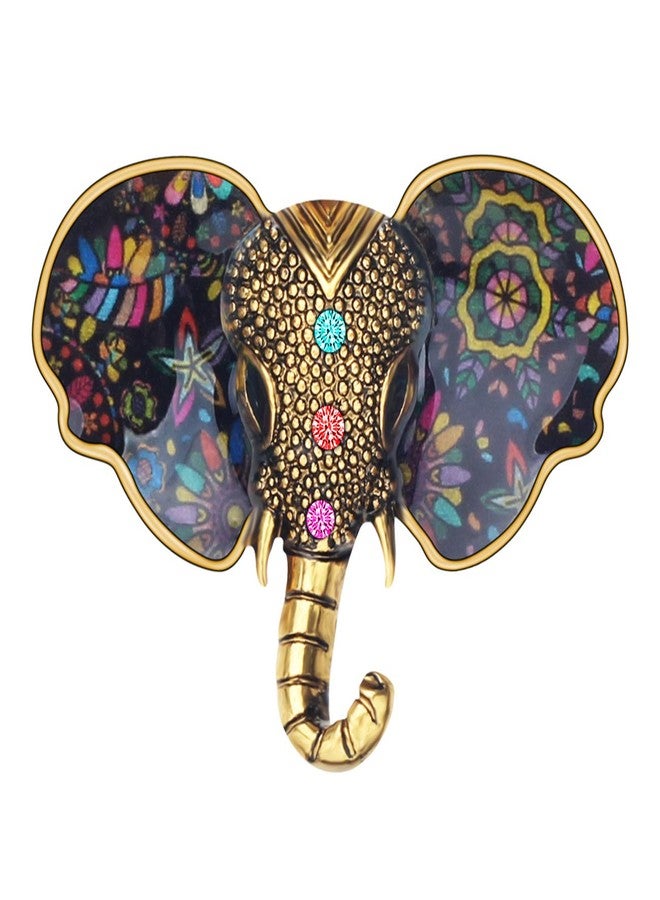 DUOWEI Metal Enamel Shiny Rhinestone Elephant Brooch Elegant Animals Pin Lapel Clothes Scarf Women Teens Jewelry Gift (Multicolor) - Image 1