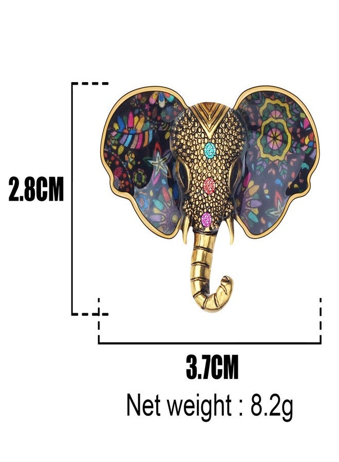 DUOWEI Metal Enamel Shiny Rhinestone Elephant Brooch Elegant Animals Pin Lapel Clothes Scarf Women Teens Jewelry Gift (Multicolor) - Image 5